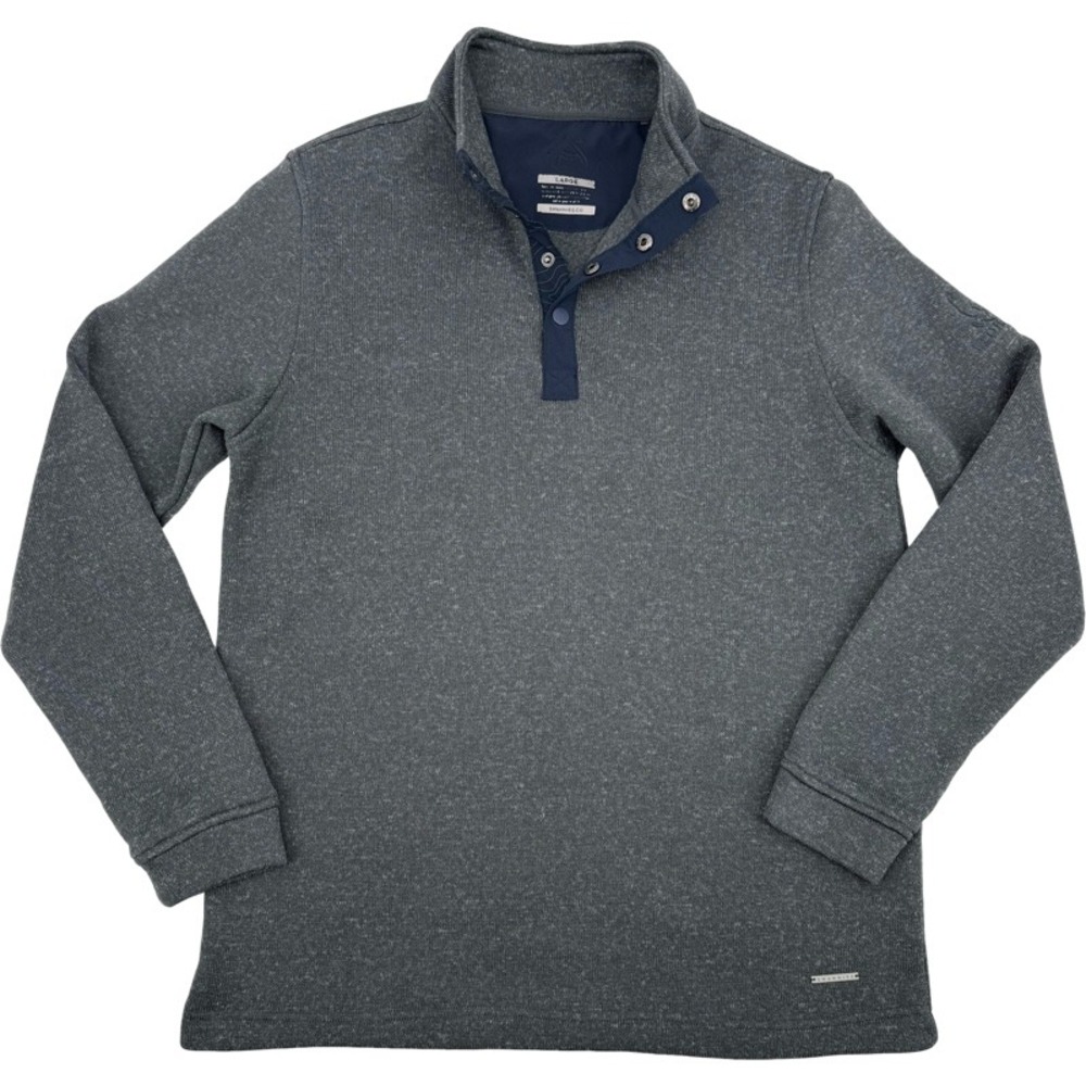SWANNIES Large Quarter Snap Mock Neck Pullover Gray Red Hawk Golf Fleece Sweater